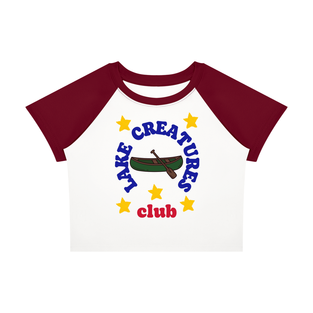 The Lake Club Baby Tee: Women’s Raglan Color Block Baby T-Shirt